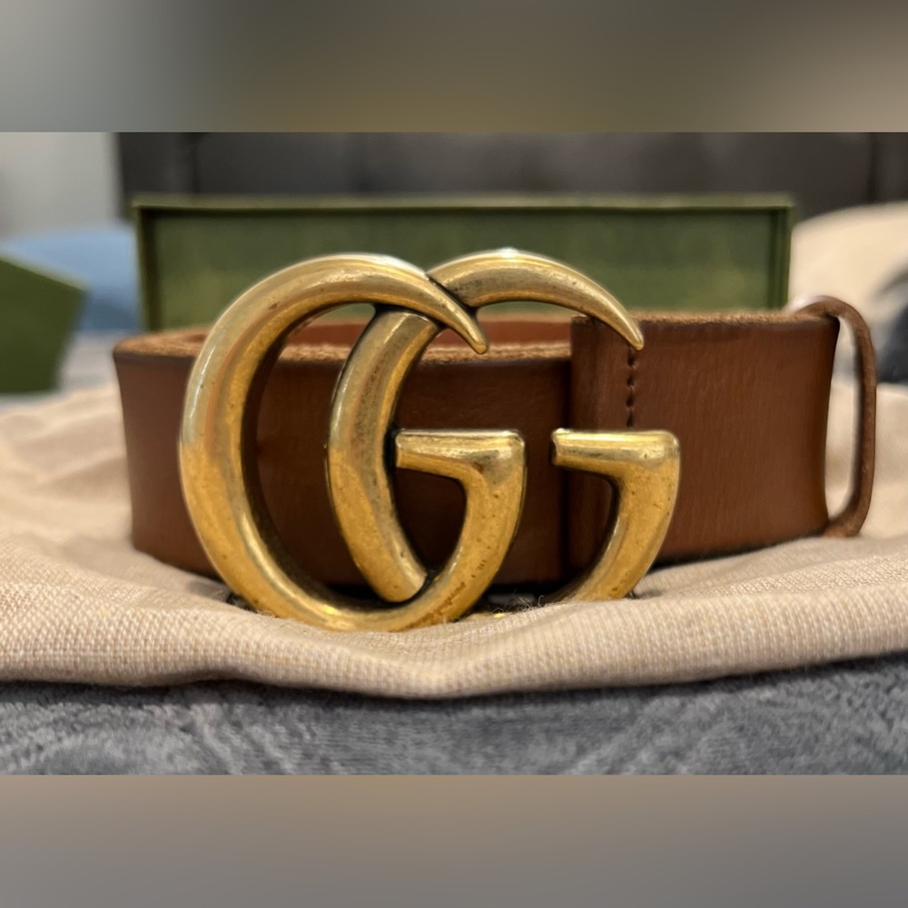 Gucci Leather Belt with Double G Buckle